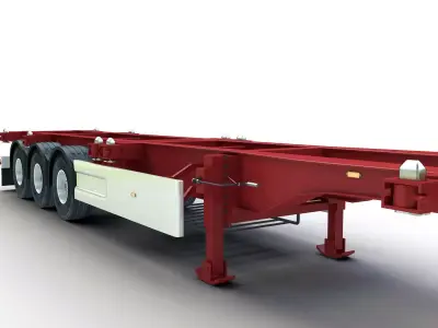 Shipping Container Trailer 3D model