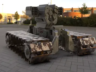 Tracked Mech Figure 3D print model