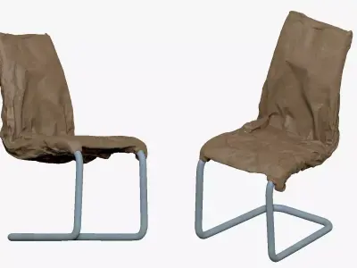 001279 crazy metal scary chair lowpoly 3D model