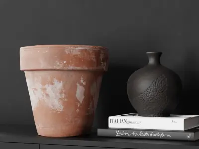  Aged Terracotta Clay Pot Model 