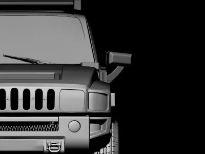 Hummer 3d print model camera with lens 3D print model