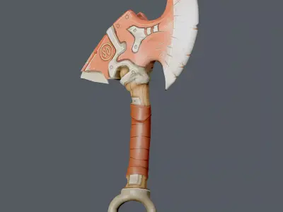 Stylized Battle Axe Low-poly 3D model order
