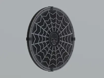 Medieval round  shield Low-poly 3D model