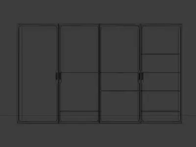 4 Diffrent Store Refrigerators Low-poly 3D model