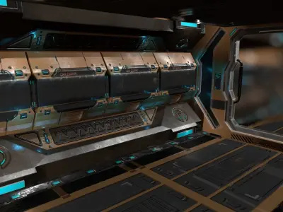 Sci-fi Corridor Low-poly 3D model buy