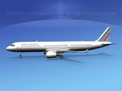 Airbus A321 Air France 3D model purchase