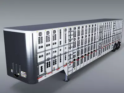 Livestock Semi Trailer  Low-poly 3D model