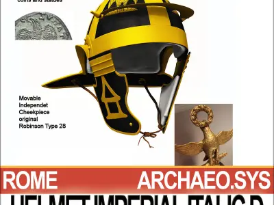 Roman Helmet Imperial Italic D Mainz 3D model