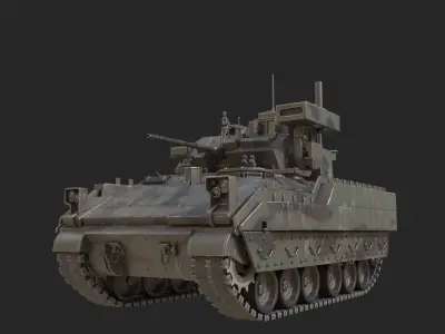 3 coatings of USA M2A3 M2 Bradley Infantry Fighting Vehicle Low-poly 3D model
