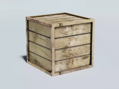 Wooden Crate Free low-poly 3D model get