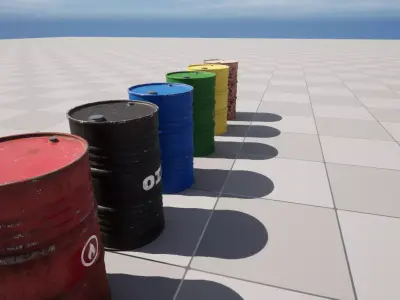 A Barrel low poly 3d model PBR Low-poly 3D model