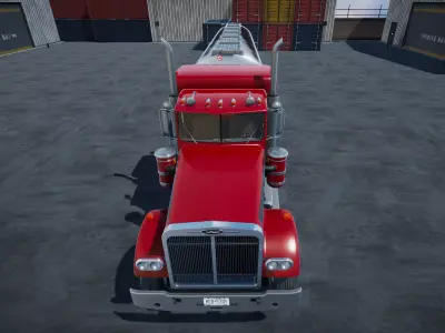 80s Semitruck Tanker unity asset Low-poly 3D model