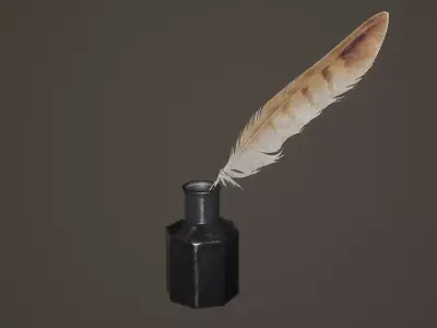 Ink Bottle Low-poly 3D model