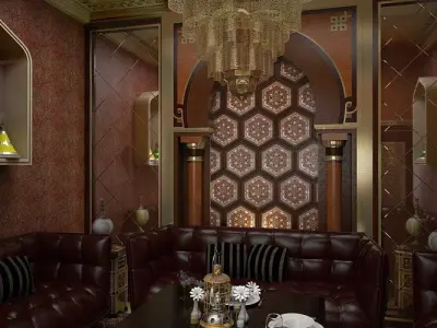 Morrocan Restaurant with VIP Room 3D model