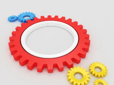gears 3d model set of 3D model by Kritrimvault