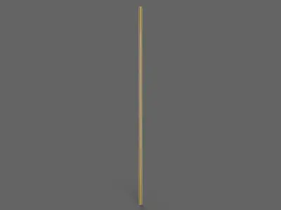 PBR Wushu Stick Yellow Low-poly 3D model