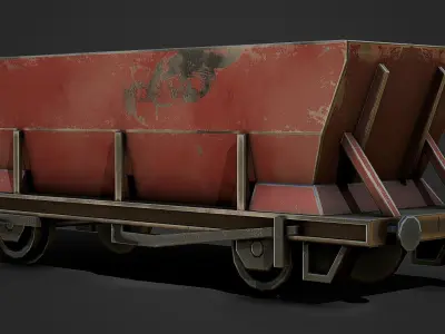 Coal Wagon Low Poly Mobile Ready Low-poly 3D model