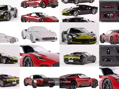 Sport Car 3D Model Pack by ksattorov51