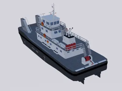 Push Boat Ferry 3D model