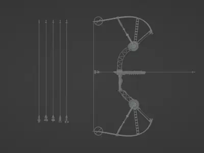  High Tech Bow LightArrowWeapon - LAW 3D Model 3D model
