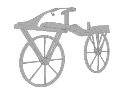 Draisine Bike Low-poly 3D model