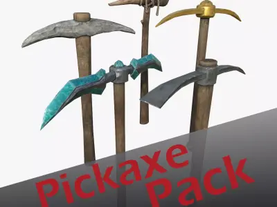 Pickaxe pack Low-poly 3D model