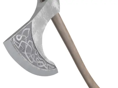  Viking Battle Axe Low-poly 3D model