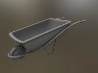 Wheelbarrow Low poly Low-poly 3D model