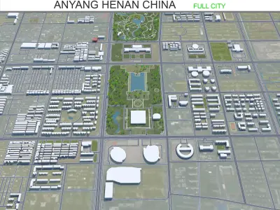 Anyang Henan China 40km Free low-poly 3D model