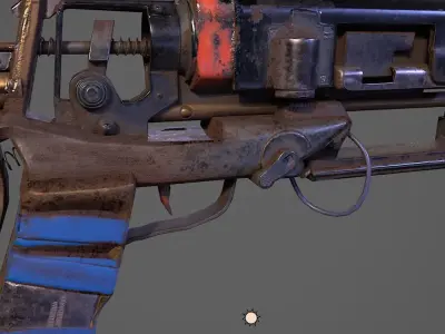 Lowpoly Stylized Gun Low-poly 3D model