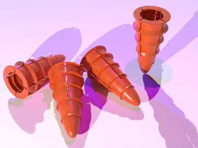 Expanding plug I Taquete expansivo Low-poly 3D model