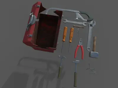 Tools tool box Low-poly 3D model