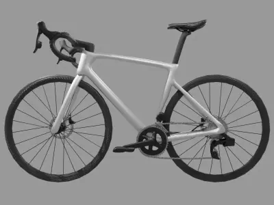 Road Bicycle vehicle Black and White Low-poly 3D model