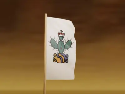 Historical Aztec flag 3D model