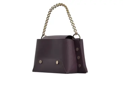 Burgundy Leather Chain Bag 3D model
