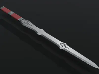 Elven sword low-poly Low-poly 3D model
