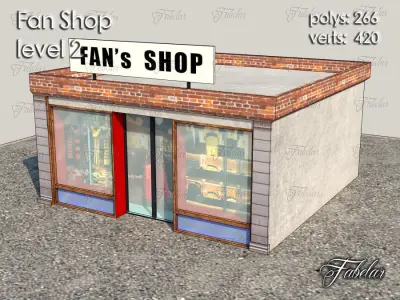 Fan Shop Low-poly 3D model