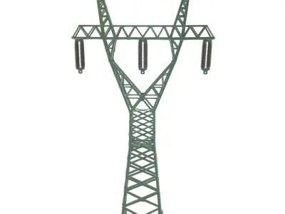 Transmision tower 3x110kV mod4 1-160 resin 3D print model