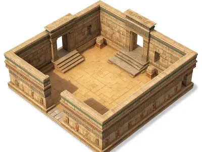 Ancient Egyptian Ritual Courtyard 3D Environment Analysis 3D model buy