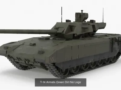 T-14 Armata Green No Logo Collection 3D Model Pack