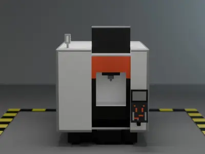milling machines pack Low-poly 3D model