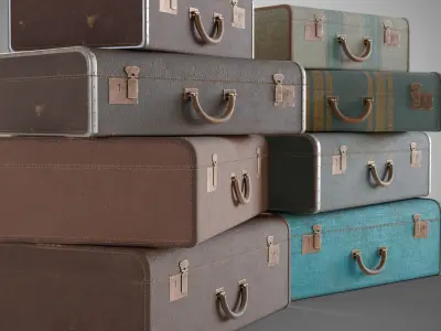 Old suitcase Low-poly 3D model purchase