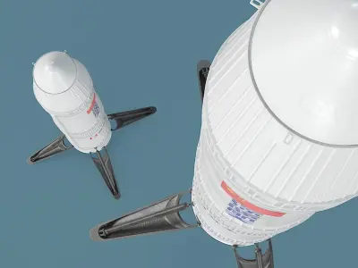 Nebula 1 Rocket From Deep Blue Aerospace Standing Pose 3D model