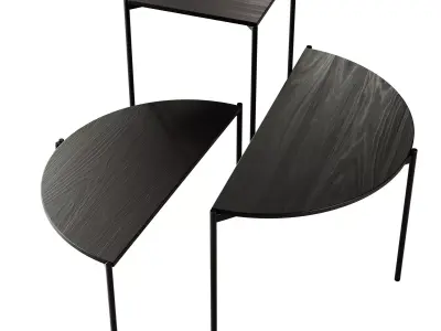 Ligne Roset QUADRAN Walnut Coffee Table 3D model