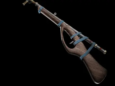 Rust Handmade Rifle Low-poly 3D model
