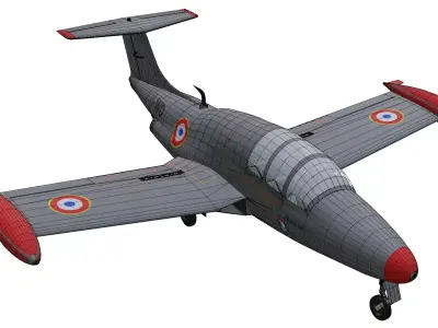 Morane-Saulnier MS760 Low-poly 3D model
