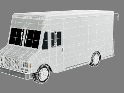 Low Poly Box Truck Low-poly 3D model