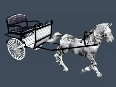 Horse Carriage 3D model get
