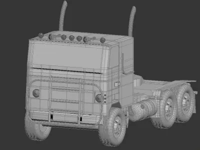 flat nose truck Low-poly 3D model