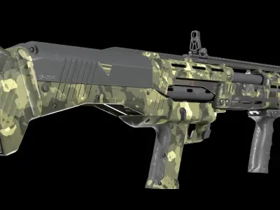 DP12 Shotgun Jungle Texture Low-poly 3D model